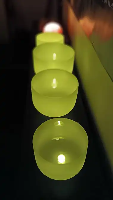 Sounds Bowls to tab, rub & absorb soundwaves.