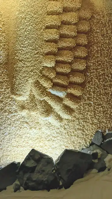 7' Cherub wing above basalt rock from the Gorge.