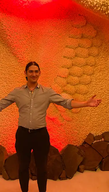 Guest Immersed in Salt Therapy Bliss